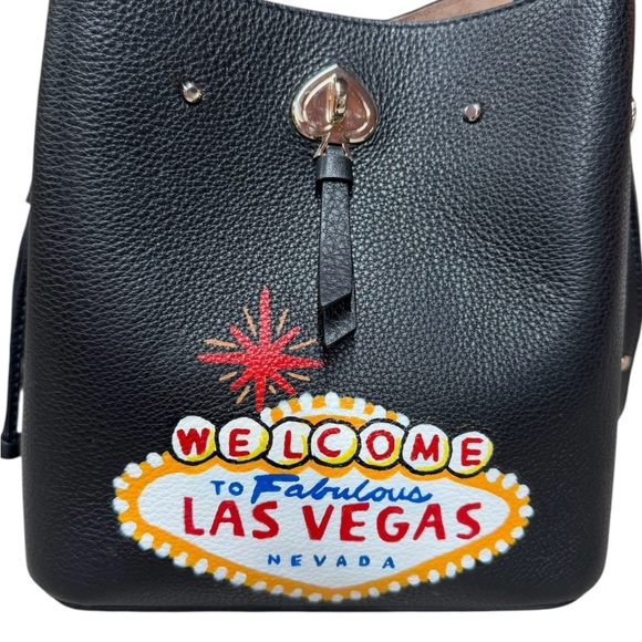 Kate Spade ♠️ Bucket Bag with custom painted Las Vegas theme /NWT - Picture 4 of 12